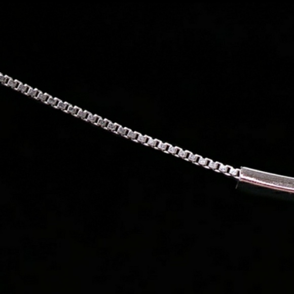 Minimalist Simple 925 Silver Silver Bar Necklace - Picture 4 of 6